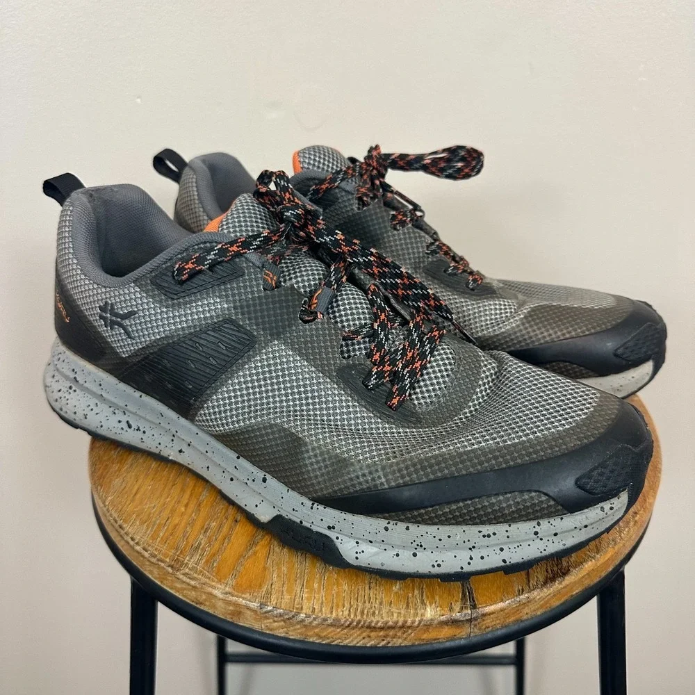 Kuru Atom Trail 103302120 Mens US 12 M Trail Running Shoes Gray Orange Sneakers